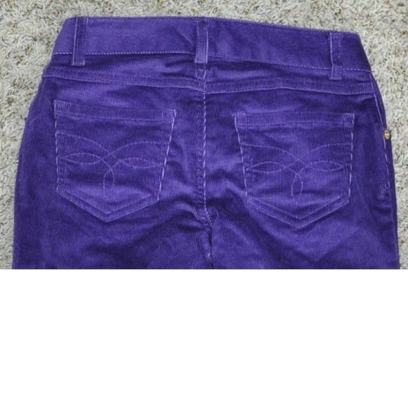 *Corduroy Jeans Chaps sz 10 Purple Pants Stretch Zip Leg 4 Pocket Girls - Picture 4 of 4